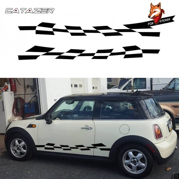 Car Checkered Flag Sport Styling Vinyl Car Classic Sticker Auto Graphic Kit Decals Vinyl Car Truck Body Racing Stripe Sticker